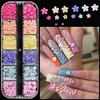 1 Box 3D Flower Nail Charms Multifunctional 12 Grid Design Phone Cases DIY Crafts Nail Art Supplies for Women