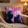 Fashion Rock Band DDaft punk Pillow Case Soft Plush Cushion Cover Double Print and Invisible Zipper for Sofa Home Car Use