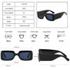 SHAUNA Fashion Square Sunglasses Women Clear Colorful Eyewear Shades UV400 Men Trending Retro Wide Legs Sun Glasses