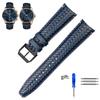 High Quality Cowhide Woven Watchband For IWC IW344205 Portugieser Pilot Watches Portofino Blue Soft Leather Watch Strap 22mm