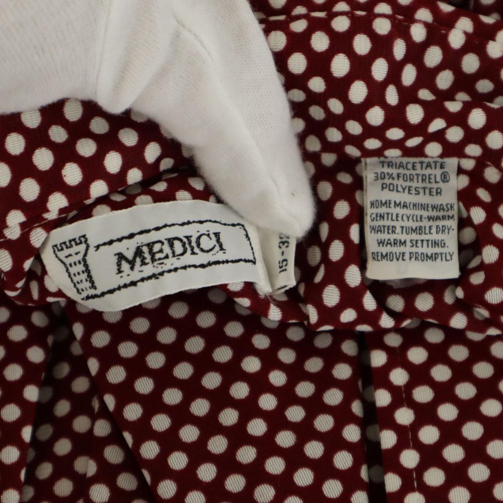 MEDICI 70-е винтажная рубашка с длинным рукавом в горошек 15-32 в горошек мужская б/у