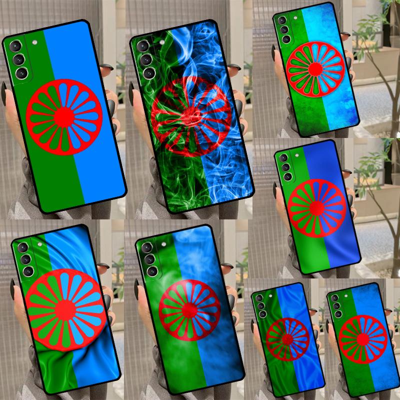 Gypsy Romani Roma Flag Case For Samsung Galaxy S22 Ultra S21 S20 FE S8 S9 S10 Plus Note 10 20 S23 Ultra Back Cover