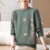YUZHAOLIN Mid-Aged Women's Jacquard Knit Sweater Top