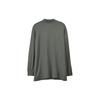 FW23 Solid Color High Neck Drop Shoulder Long Sleeve T-Shirt Unisex Tops Green IP7705