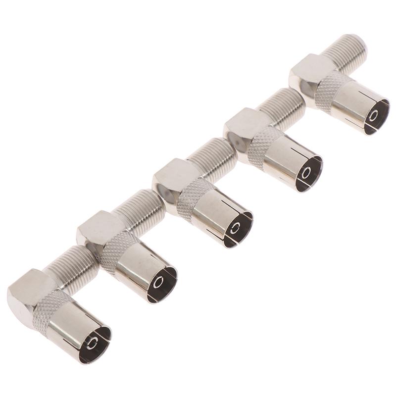 5шт Rf коаксиальный 90 прямоугольный разъем для телевизионной антенны F "мама" к телевизионной розетке