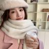 Korean Style Long Wool Tassel Scarf Solid Color Cashmere Shawl Trendy Winter Cashmere Scarf  Women