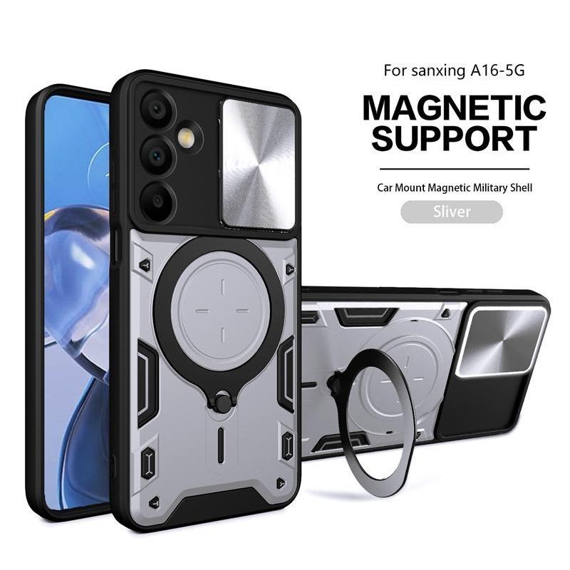 For Samsung A16 A26 A36 A56 5G Case Slide Lens Protect Armor Shockproof Phone Case Coque For Galaxy A16 5G Ring Holder Cover