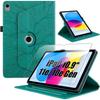Coque + Verre Trempé pour iPad A16 (11") / iPad 10 2022 (10,9") Etui Antichoc Rotatif Cuir PU Vert