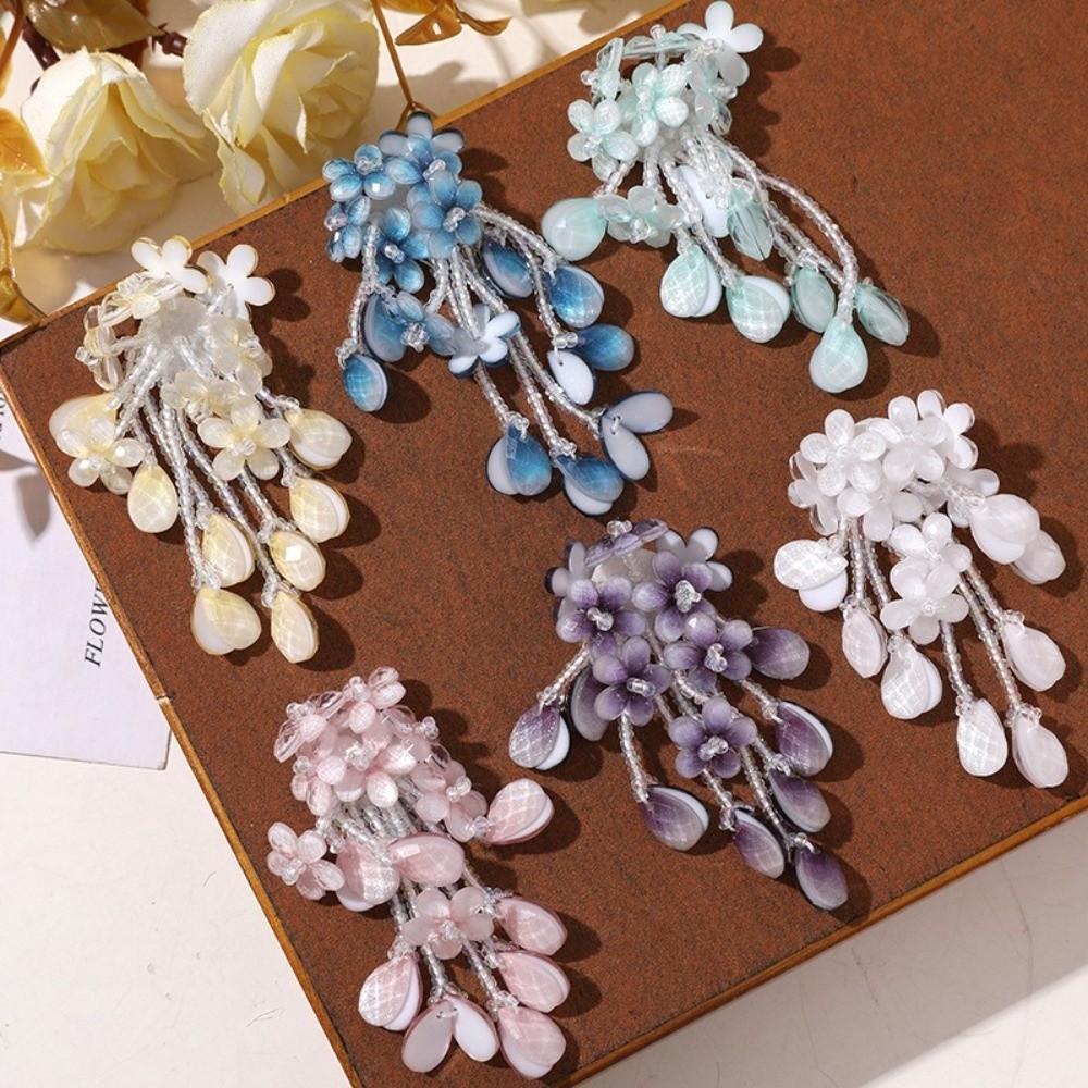 Teardrop Shape Flower Pendant Gradient Color Earring Component Earring Making