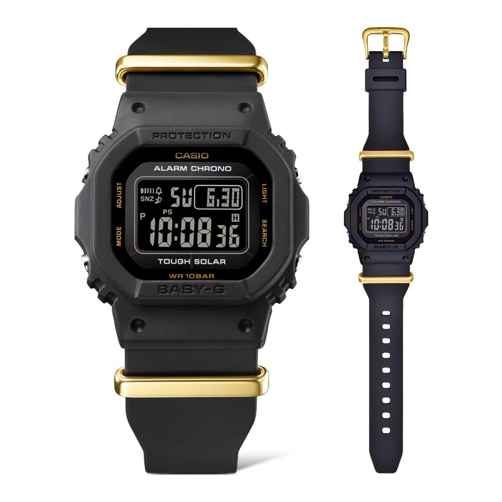 Casio Baby-G 50-летний юбилей Tough Solar Часы Женские Черный Золотой