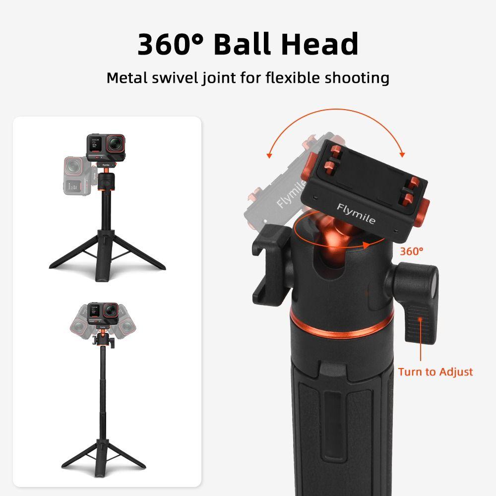 Cold Shoe Selfie Stick Tripod for Insta360 Ace/Ace Pro/2/X5/X4/X3 Action Camera Accessories