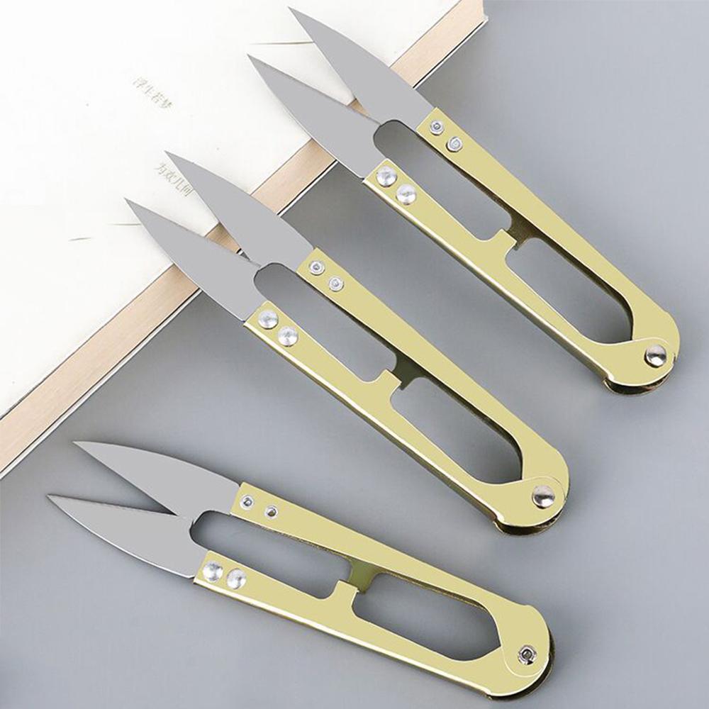 U-shaped Spring Scissors, Sewing Thread End Scissors, Cross Stitch Small Scissors Household Clothes Thread Small Scissors