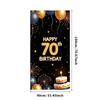 Счастливого 70-летия Баннер Фон Черный золотой Украшения для вечеринки по случаю дня рождения Фотоаксессуары Блестящий Шарик Фон