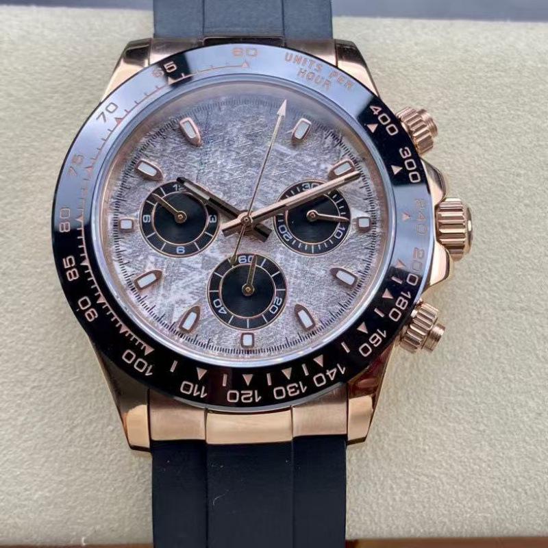 Мужские автоматические механические часы Rolex Daytona 40 мм, многофункциональные, с инкрустацией бриллиантами.