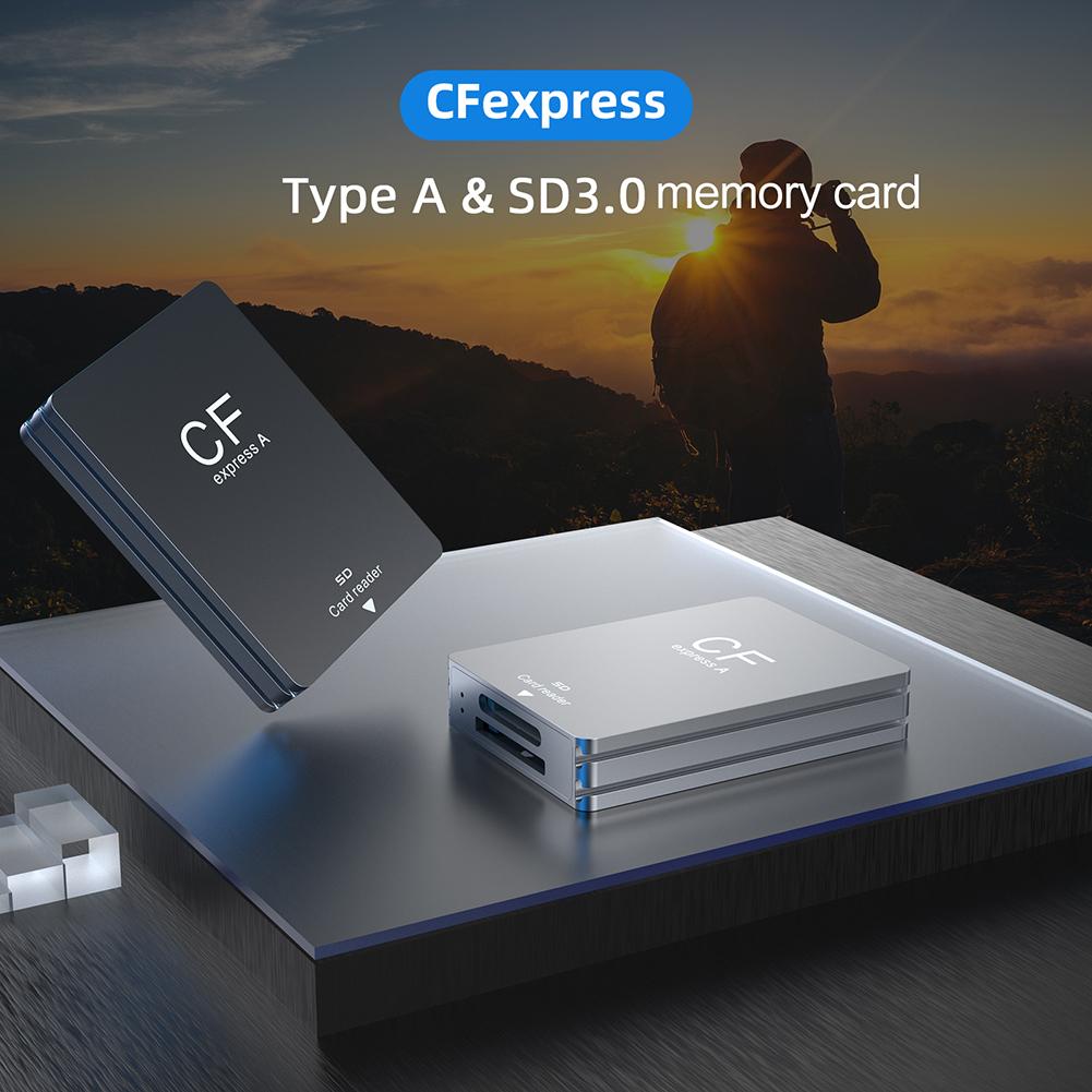 2-в-1 Устройство для чтения карт CFexpress Type A и SD-карт Адаптер-кардридер USB 3.2 10 Гбит/с Устройство для чтения карт памяти с кабелем USB C на USB C/A для зеркальной камеры