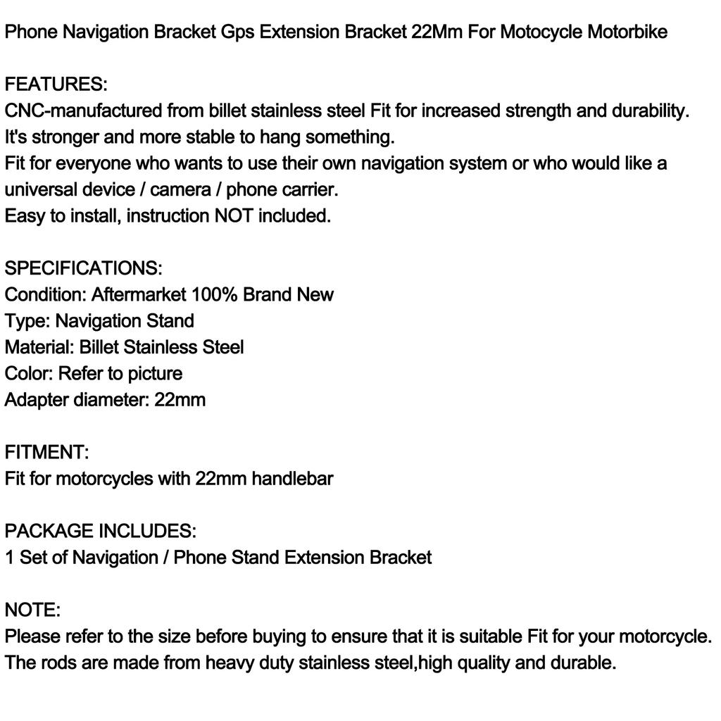 Phone Navigation Bracket Gps Extension Bracket 22Mm For Motocycle Motorbike