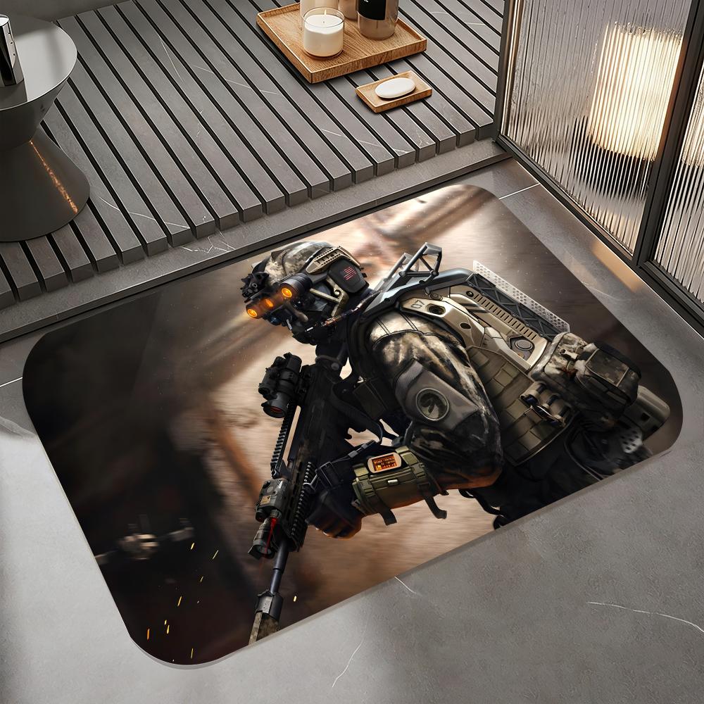Коврик для пола Game A-Advanced Warfare, Диатомитовый коврик для ванной, Быстросохнущий, Впитывающий, Нескользящий коврик для двери