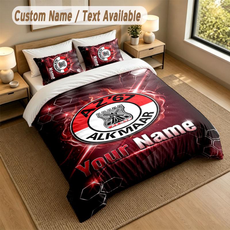 Bedding Set 1 Duvet Cover 2 Pillowcases AZ Alkmaar Print Soft Bed Linen Bedroom Decor