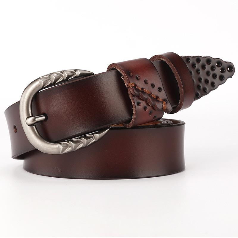 Женский ремень из коровьей кожи для талии с металлической пряжкой-штифтом, ремень для платья/костюма, корректирующее белье