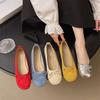 Summer Evening Breeze Bow Ballet Shoes 2025 New Women's Flat Temperament with Skirt Shallow Mouth Single Shoes