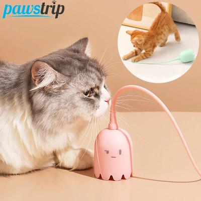 Умная игрушка для кошек, интерактивные игрушки для домашних животных для кошек, электрический катящийся мяч, игрушки для котят, силиконовая вращающаяся игрушка для кошек, играющая в игрушки для домашних животных