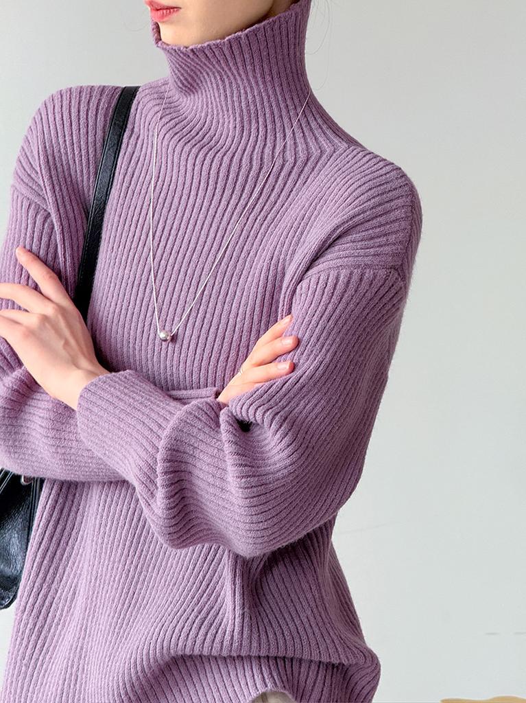 Tachibana autumn and winter turtleneck sweater women's pullover long sleeves loose knitting women's 111 women's autumn and winter high-end sweater