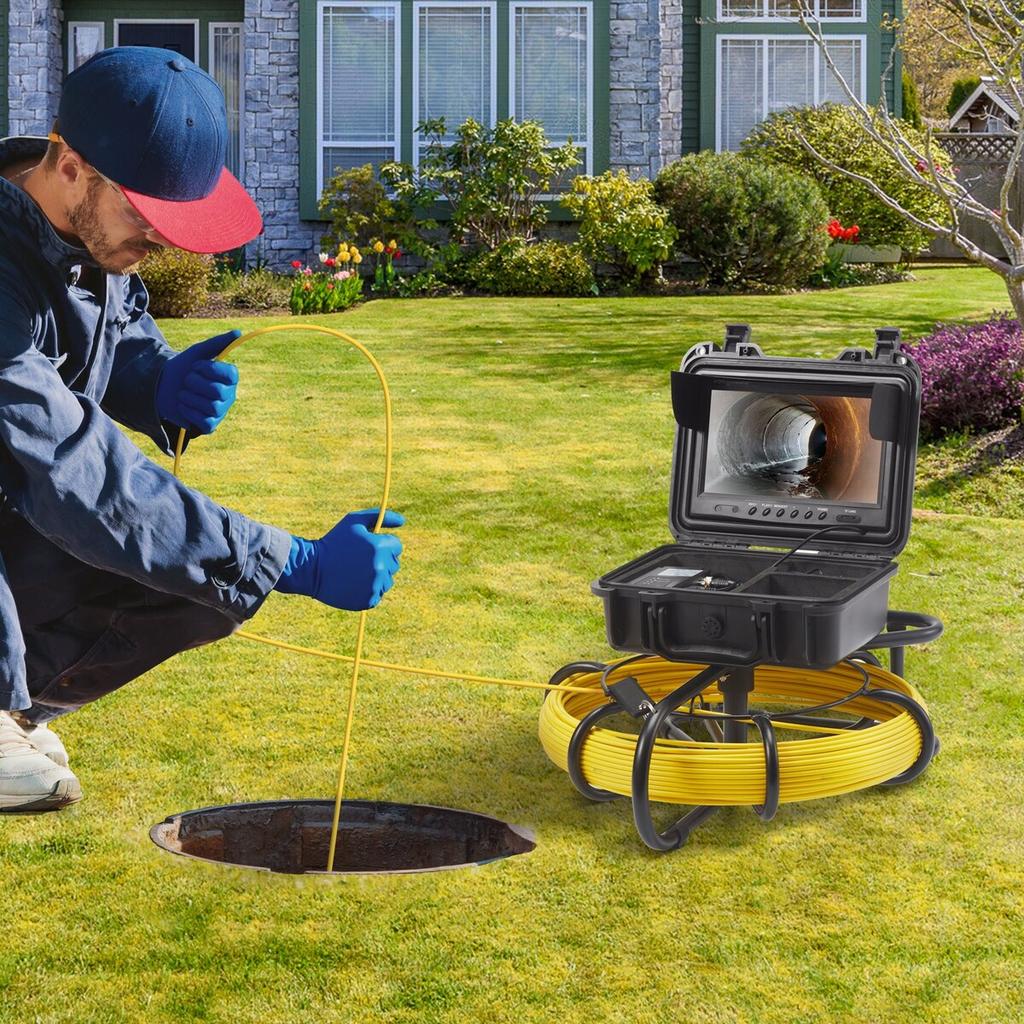 Sewer Camera Pipe Inspection Camera 9-inch 720p Screen Pipe Camera 165 ft