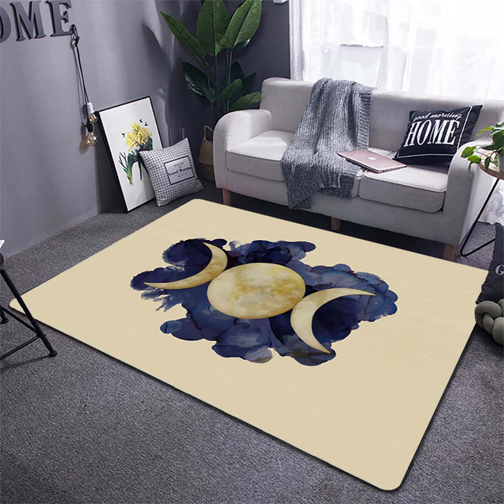 Triple Moon Goddess Carpet Wicca Goth Subculture Rock Romance Non-slip Doormat Mat Hallway Entrance Door Rug Bedroom Decor