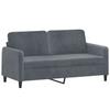 2 Piece Sofa Set in Dark Grey Velvet