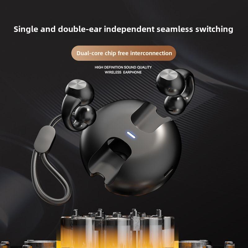 J04 Беспроводные наушники Bluetooth 5.4 с клипсой для ушей TWS стереонаушники с NFC, водонепроницаемость IPX4, надежная фиксация для занятий спортом