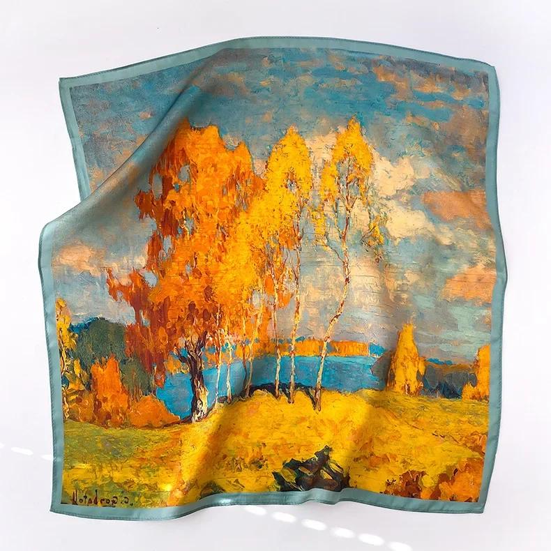 Scarf Silk Bandana Women Square Scarves Wrap Kerchief Spring Fashion Luxury High Quality Headband Hijab Shawls