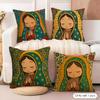 Cute Our Lady of Guadalupe Cushion Cover Soft Plush Fabric DoubleSided Printed Cushion Covers for All Seasons Modern Home Decor