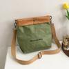 Vintage Kraft Paper Crossbody Bags for Women Solid Color Small Female Shoulder Bag Eco-Friendly Bucket Messenger Bag