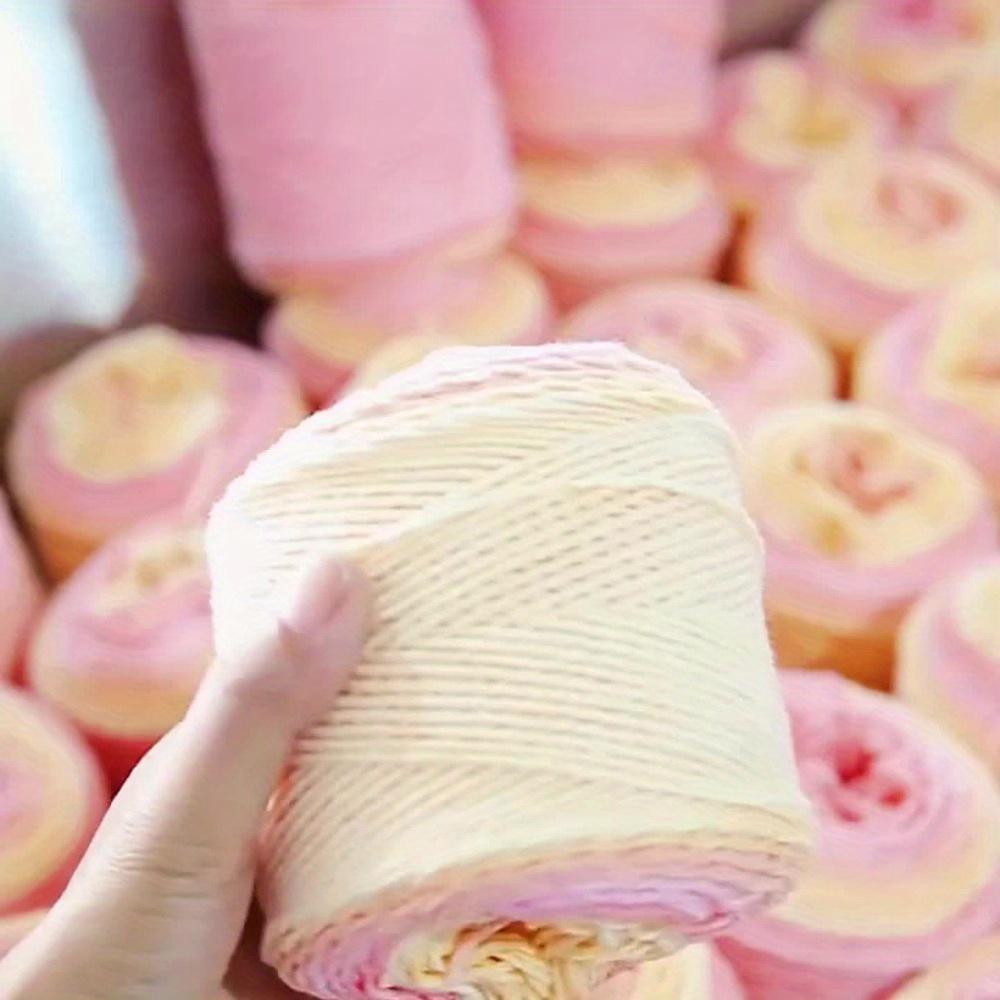 2pcs Rainbow Cotton Yarn Colorful Long Section Dyed Flower Color Yarn Hand-woven Production Sweater Scarf Blanket Cushion Yarn Ball
