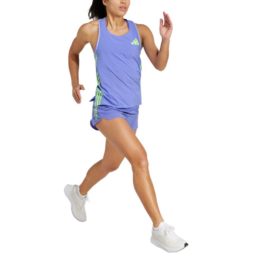 Adidas Adizero Беговая майка Мягкий удобный дышащий спортивный жилет Женские топы Синий IT4561