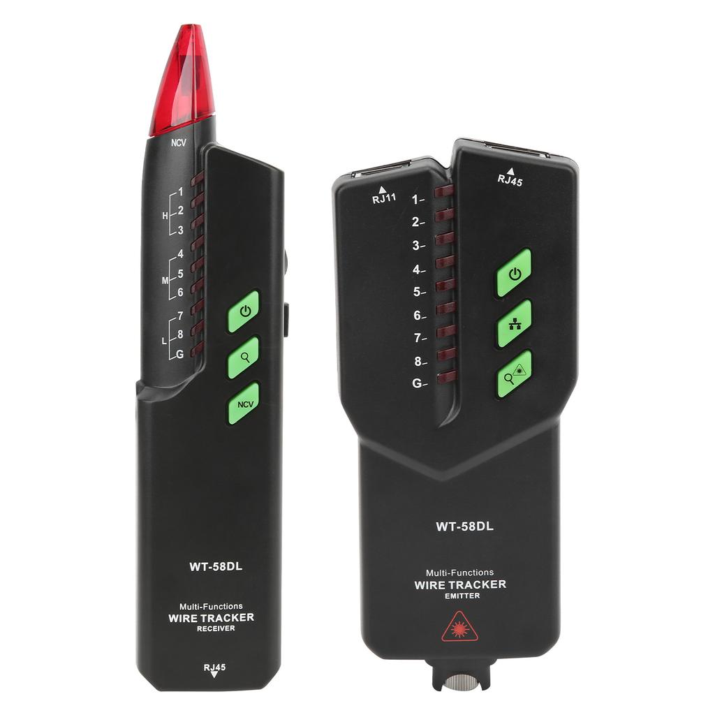 WT58DL Network Cable Tester with Non-Contact AC Voltage Detection and RJ11 Line Tracing for Ethernet Switches Routers