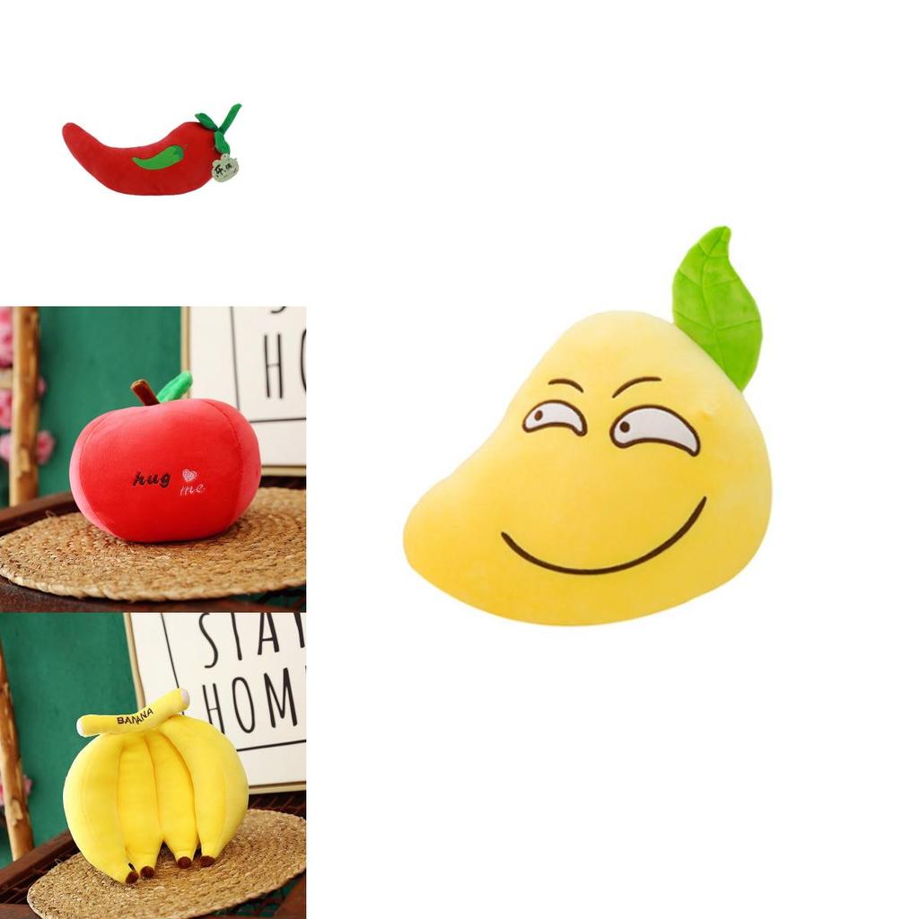 High-quality Fruit Vegetable Plush Dolls With Keychain Adorable Comfortable Realistic