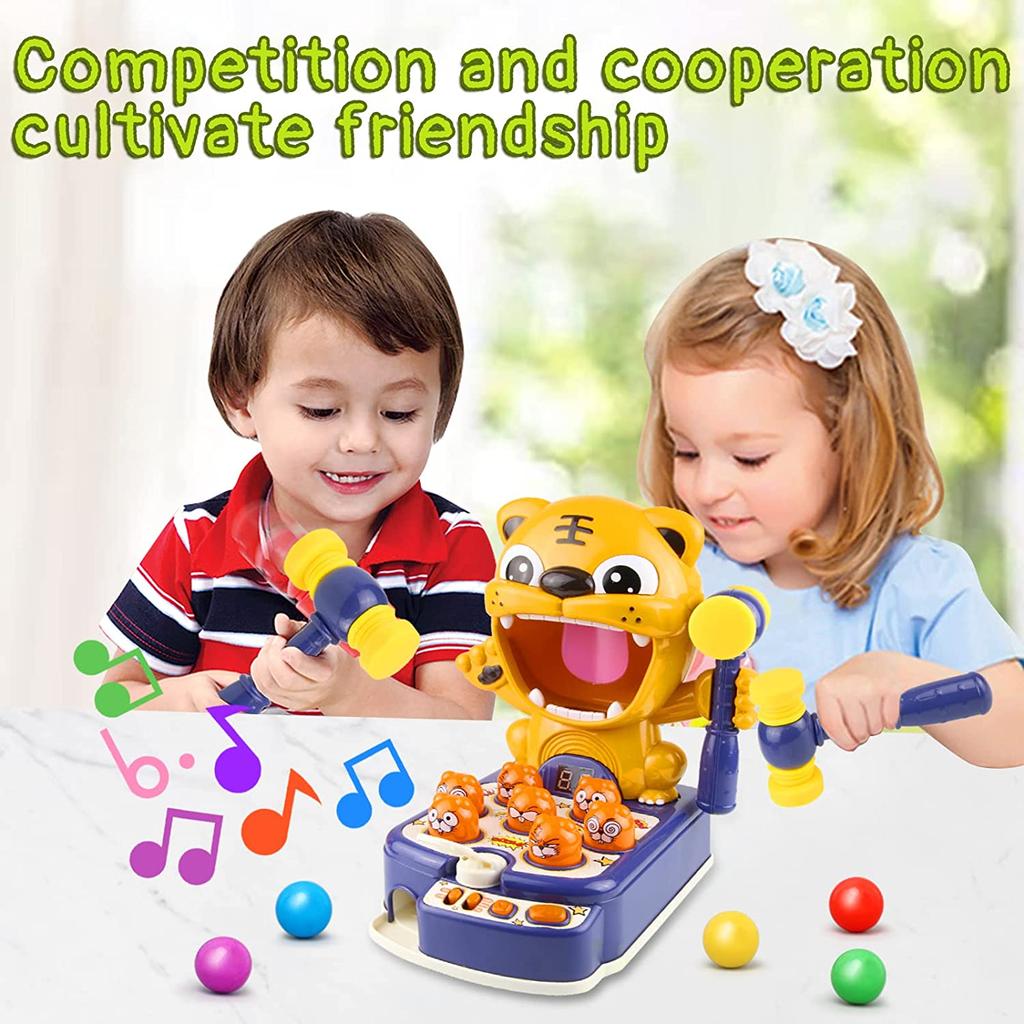 Мини-аркадная игра, ударная игрушка, удар по кротам тигра, интерактивная игрушка, развивающее образование, идея подарка на Новый год на день рождения для детей 3, 4, 5, 6, 7, 8 лет