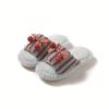 Contrast Color Cherry Open Plush Slippers Bow Stripe Breathable Less Fluffy Cotton Slippers