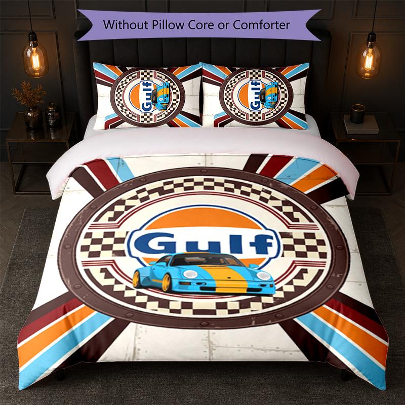Gulf Print 3Pcs Bedding Set Duvet Cover With Two Pillowcases Soft Bed Linen For Household Bedroom