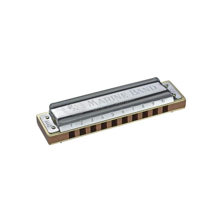 HOHNER Marine Band 1896/C 10-Hole Harmonica, Silver/Brown, Key: C