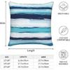 Wave Throw Pillow Covers 18x18 Set of 2 Abstract Stripes Decorative Pillow Cover Watercolor Sea Ocean Waves Outdoors Pillowcase Cushion Case Home
