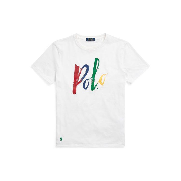 Polo Ralph Lauren SS22 Однотонная футболка с принтом букв, с круглым вырезом и короткими рукавами, мужская, топы, белая, MNPOTSH1N821226-100
