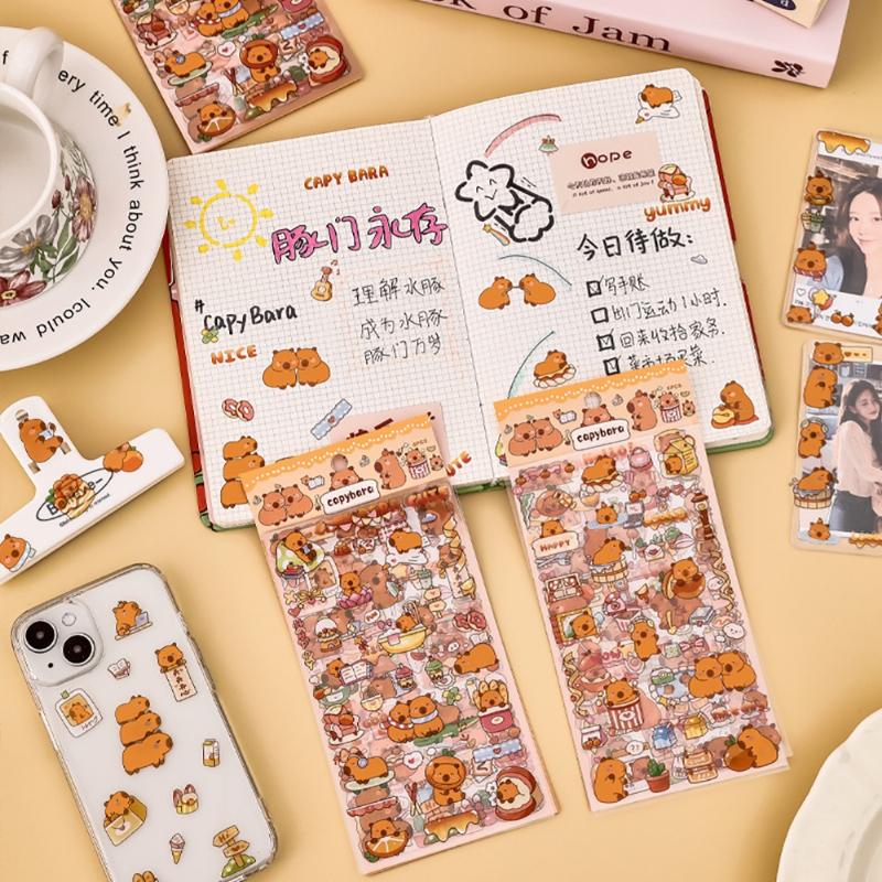 Gift Kapibara Creative Stickers Cartoon Capybara Guka Hand Account Material Cute Student Reward Small Gifts Kawai Stationery