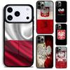 Чехол для телефона с флагом Польши для iPhone 17 16 15 Pro Max Air 14 13 12 11 Plus Ударопрочный Чехол Capa