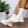 Large Size New Korean Version Of Martens Boots Women Round Platform Fashion Boots Motorcycle Boots Women
