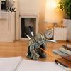 Dorm Room Table Decorations 3D Printed Knight Pen Holder, Armor Style Kneeling Hero Pencil Student Writing Tool Holder Stand, Creative Stationery