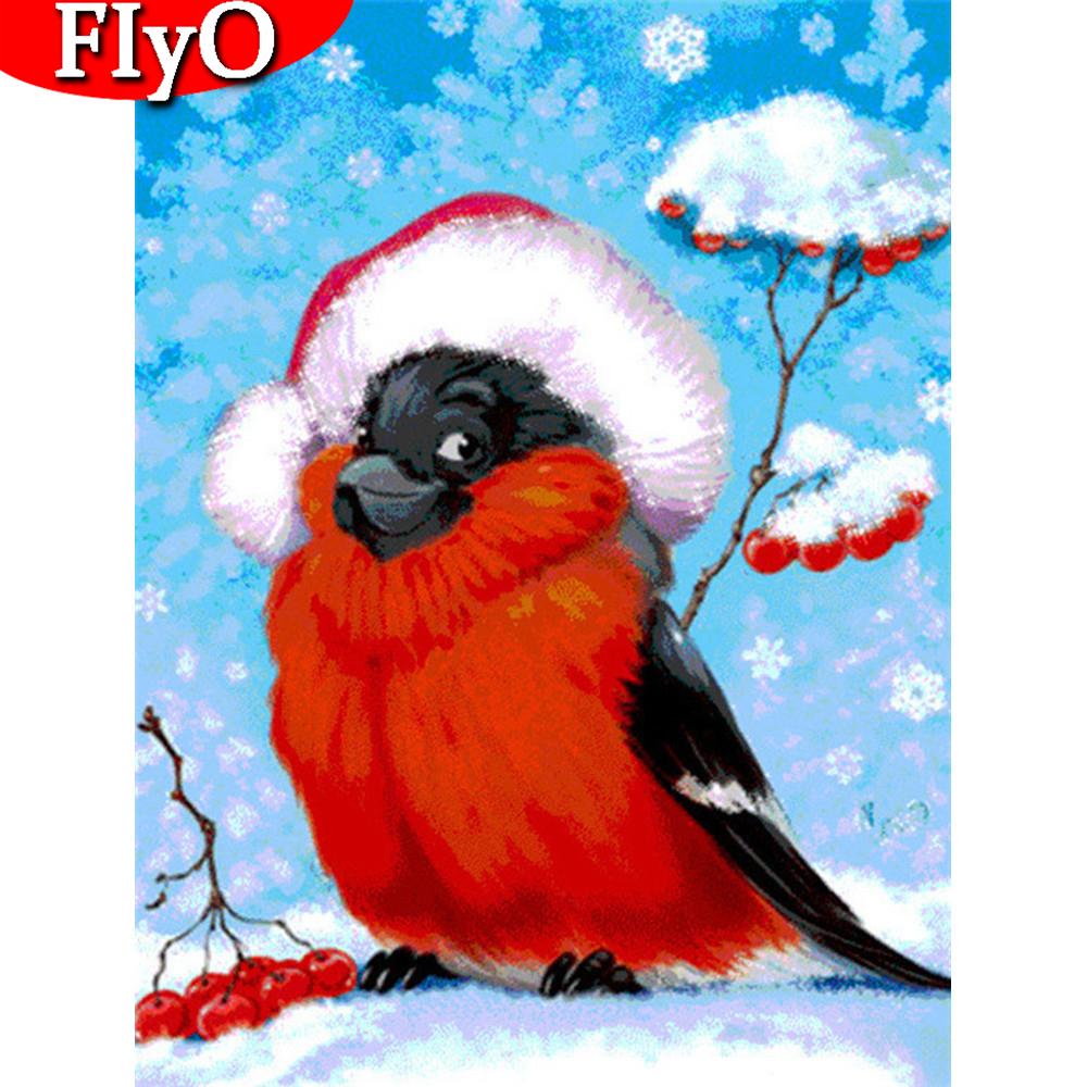 Алмазная картина, полная дрель, Рождественская птица, Алмазная вышивка, зимняя снежная мозаика, животное, рукоделие, декор для дома