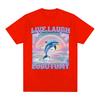 Live Laugh Lobotomy T Shirt Men Funny Dolphin Meme T-shirt Silly Weird Short Sleeve Cotton Unisex Tee Shirt Summer Streetwear