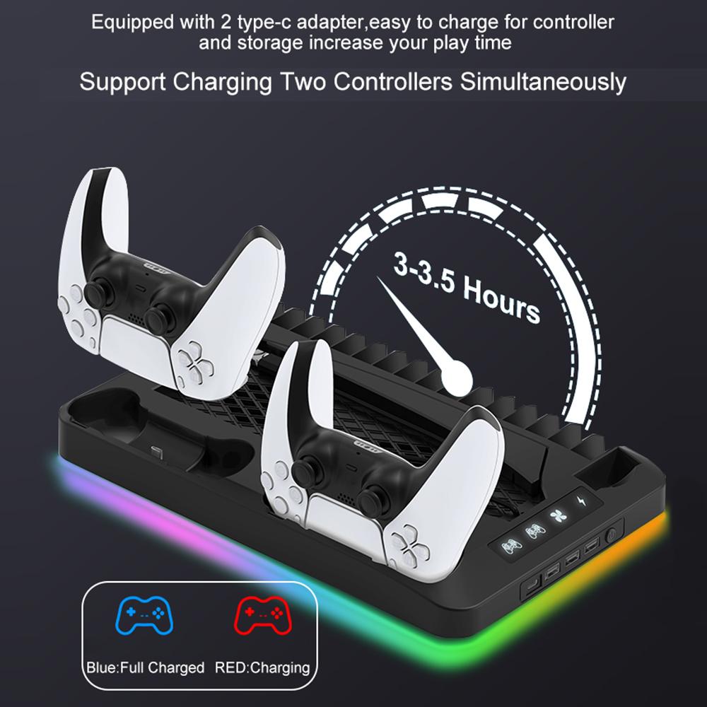 GAMINJA P58 для Sony PS5 Slim/Playstation 5 игровая консоль охлаждающая подставка геймпад зарядная док-станция держатель наушников